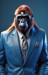 © fergomez - Antropomorfismo, gorila, vestimenta, a la moda, peinado, retrato