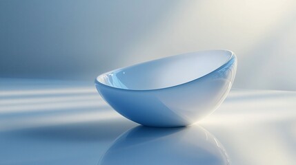 Aufkleber - A Single Modern Blue Bowl Sits On A Light Surface