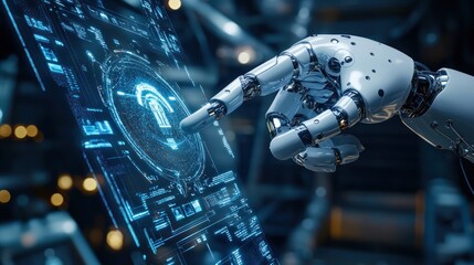Poster - Robotic Hand Interacting with Futuristic Interface