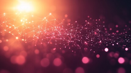 Poster - Abstract network connection, glowing, dark background, data visualization