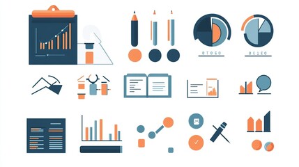 Poster - Data analysis infographic elements, charts, graphs, business planning, report, background