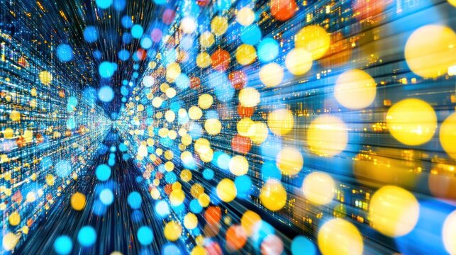 Abstract Digital Tunnel: A Symphony of Light and Data