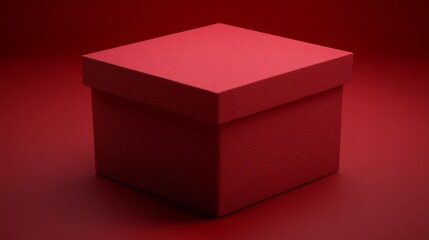 Aufkleber - A single red square box sits on a red background