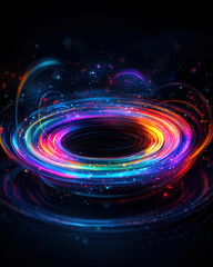 Poster - A mesmerizing cosmic swirl of colorful light and sparkling stars, creating an ethereal vortex effect against a dark backdrop, representing the beauty and mystery of the universe.
