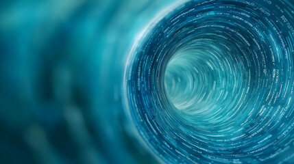 Data stream tunnel, digital flow, abstract background, tech concept