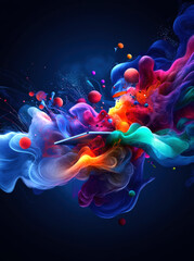 Poster - A mesmerizing blend of swirling colors and abstract shapes dances against a dark background, creating a stunning visual experience that inspires creativity and imagination.