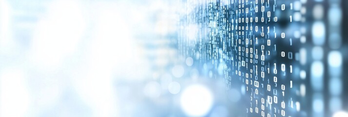 Binary Code Banner with Copy Space