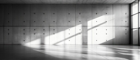 Poster - Minimalist concrete interior with natural light