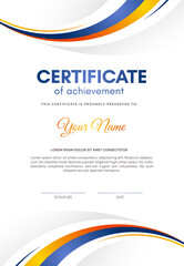 Wall Mural - colorful abstract wave award certificate