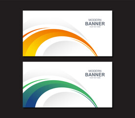 Wall Mural - colorful wave abstract business banner collection