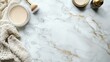 © SepazWorks - Flat Lay of Professional Cosmetics on Marble Surface