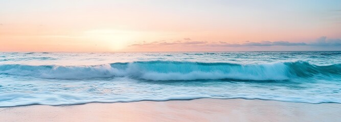Wall Mural - a calming ocean view with turquoise waters and soft waves at dawn