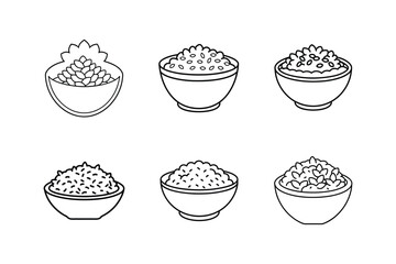 granola icon line art vector illustration