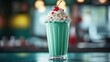 © cusniatul - Mint milkshake diner counter dessert