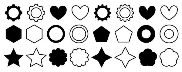 Wall Mural - varied collection of vector design figures - set of isolated geometric design shapes - graphic eleme