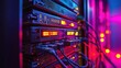 © Nutty - Neon Lit Server Rack Network Technology Data Center