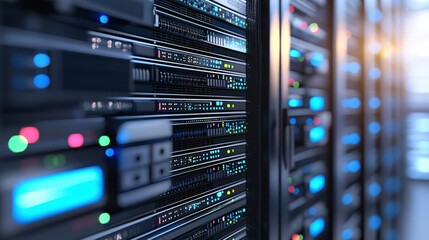 Aufkleber - Modern Data Center Server Room Technology Powerful Network Infrastructure