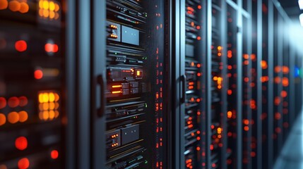 Poster - Modern Data Center Server Room Technology Network Infrastructure
