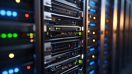 Fototapete - Modern Server Room Technology Data Center Network Infrastructure
