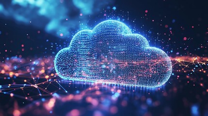 Aufkleber - Digital Cloud Network Abstract Data Technology Concept