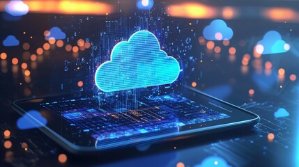 Aufkleber - Mobile Cloud Computing Digital Technology Network Data Smartphone