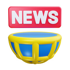 Wall Mural - breaking news 3d render icons