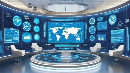 Poster - Futuristic Control Room: Global Network Monitoring