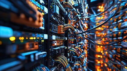 Poster - Network Server Room Technology Data Center Cables Connections