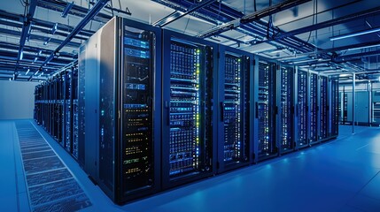 Poster - Modern Data Center Server Room Technology Infrastructure