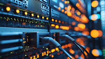 Poster - Network Server Room Technology Data Center Cable Connection