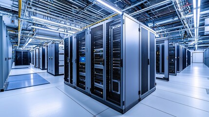 Poster - Modern Data Center Server Room Technology Infrastructure