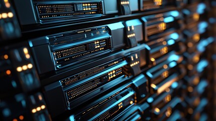 Poster - Sleek Modern Server Rack Data Center Technology Future