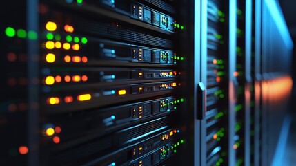 Poster - Modern Data Center Server Room Technology Network Infrastructure Digital