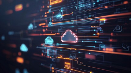 Poster - Digital Cloud Network Data Flow Technology Abstract