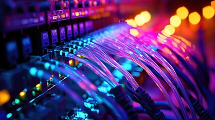 Poster - Vibrant Fiber Optic Cables Network Technology Data Center