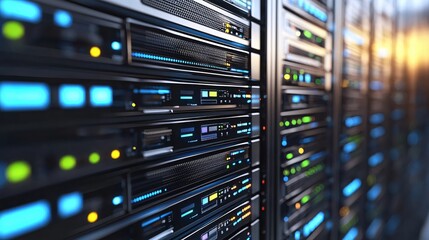 Poster - Modern Data Center Server Racks Technology Infrastructure Network