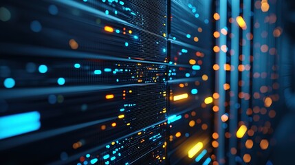 Poster - Data Center Server Room Network Technology Digital Lights