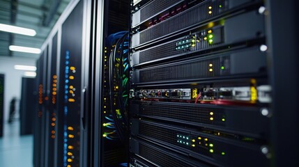Poster - Modern Data Center Server Rack Network Technology Infrastructure