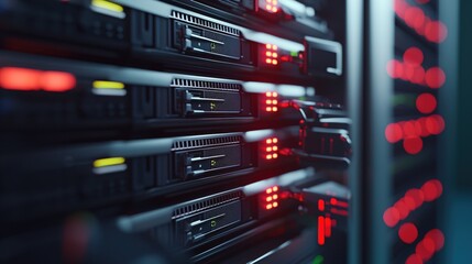 Poster - Modern Server Rack Data Center Technology Network Infrastructure