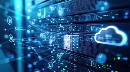 Poster - Modern Cloud Server Network Data Center Technology Innovation
