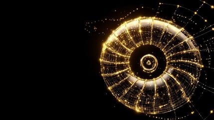Poster - Golden Geometric Sphere Abstract Design Art