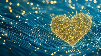 Poster - Golden Heart Network Digital Abstract Art