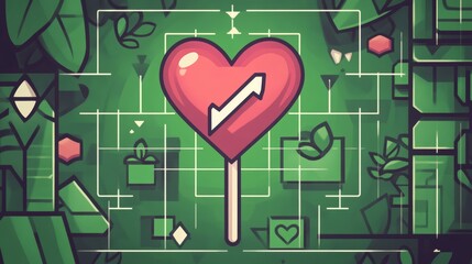 Poster - Heart Shaped Candy Growth Chart Strategy Game