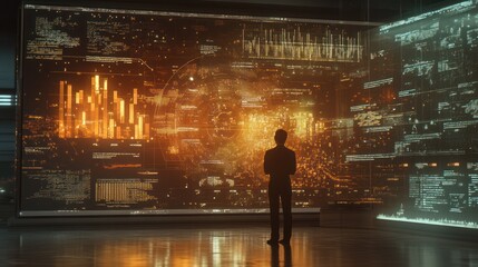Poster - Data Analyst Observing Futuristic Displays