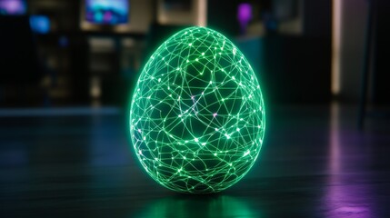 Poster - Illuminated Egg Network Digital Art Abstract