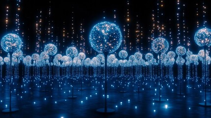 Poster - Illuminated Sphere Installation Night Light Show