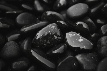 Wall Mural - Smooth Dark Stones Close Up Abstract Texture