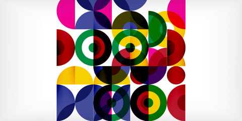 Aufkleber - Colorful circle abstract background. Template for wallpaper, banner, presentation, background