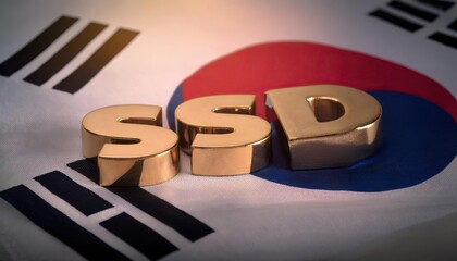 Poster - Solid State Drive on South Korean Flag Background