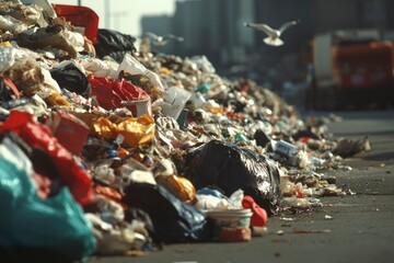 a massive pile of discarded waste and rubbish